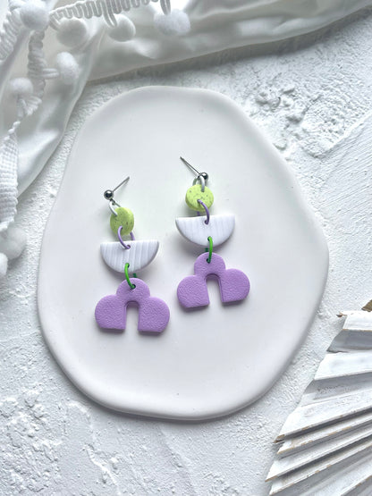 'Granite' Scalloped Arch Dangle