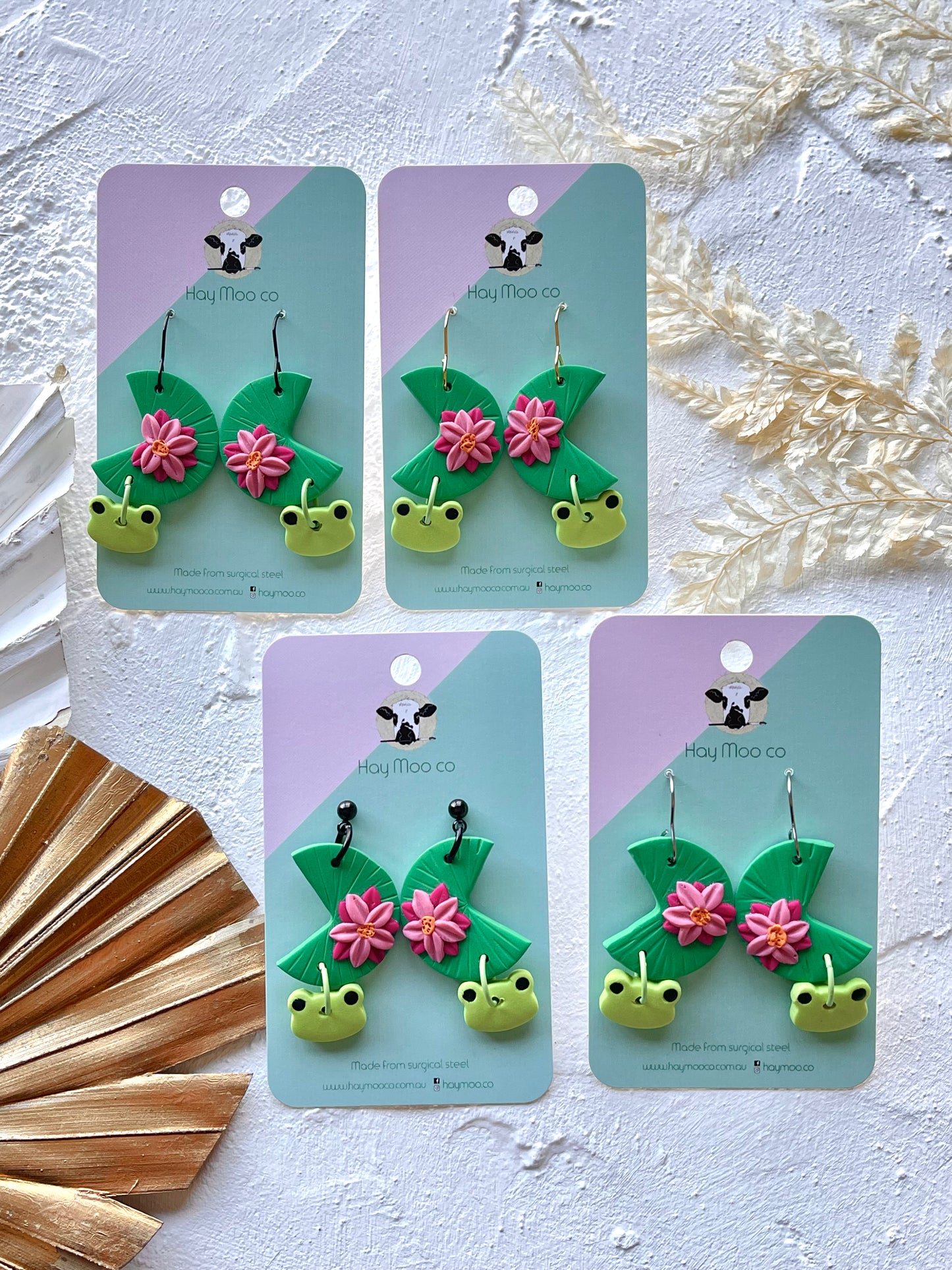 'Lily pad and frog' Dangles