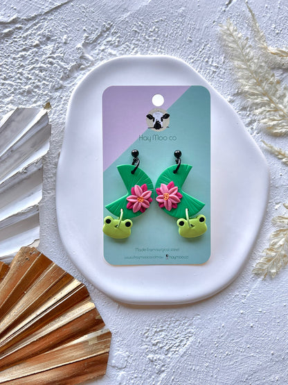 'Lily pad and frog' Dangles